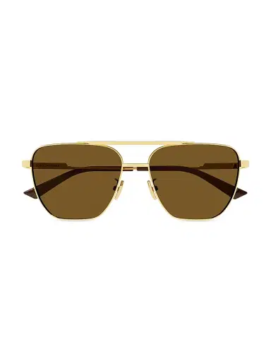 Bottega Veneta Men's Light Ribbon 57MM Metal Navigator Sunglasses - Gold | Thumbnail 1 Bottega Veneta Men's Light Ribbon 57MM Metal Navigator Sunglasses - Gold | Thumbnail 1