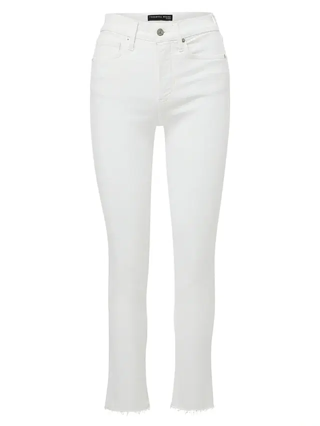Veronica Beard Women's Carly Kick Flare Cropped Jeans - White