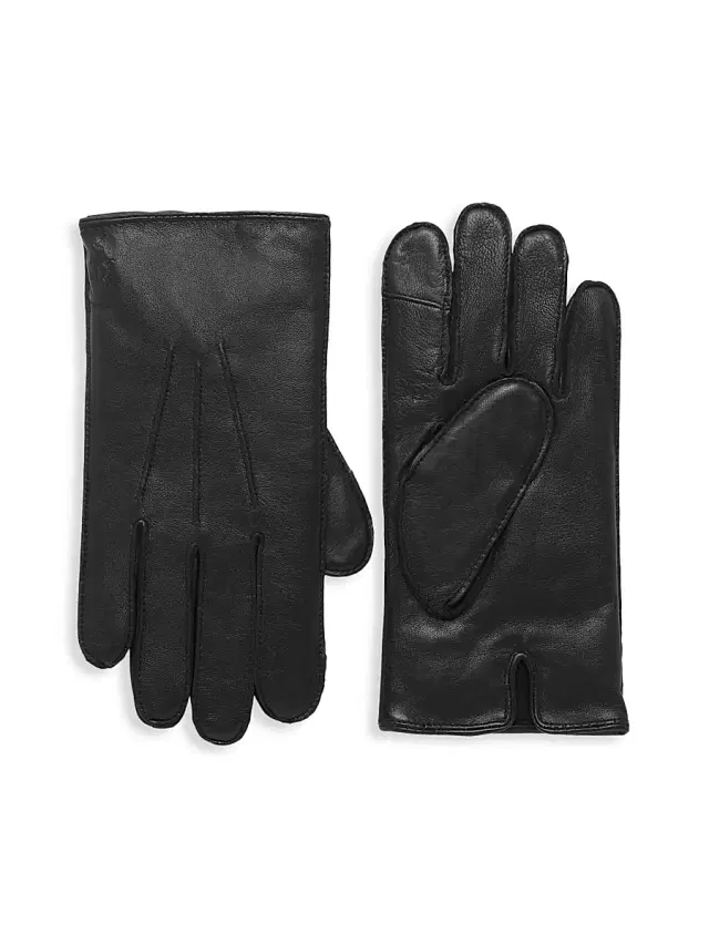 Polo Ralph Lauren Men's Water Repellent Nappa Leather Gloves - Rl Black