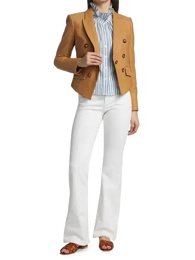 Veronica Beard Women's Beverly High-Rise Skinny Flare Jeans - White - Size 24 | Thumbnail 2