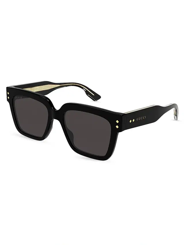 Gucci Men's  Logo 54MM Rectangular Sunglasses - Black
