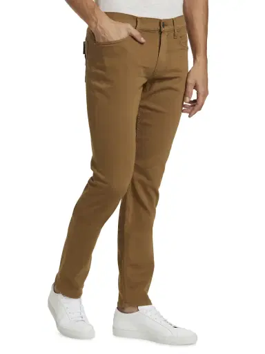 PAIGE Men's Lennox Stretch Slim-Fit Jeans - Laurel Tan - Size 40 | Thumbnail 4
