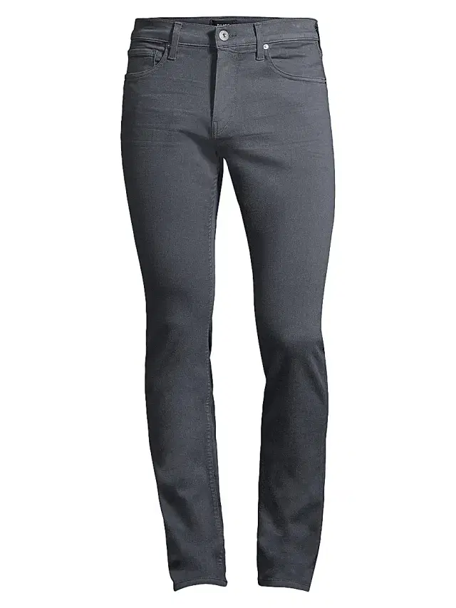 PAIGE Lennox Stretch Slim-Fit Jeans - Pewter Stone - Size 40