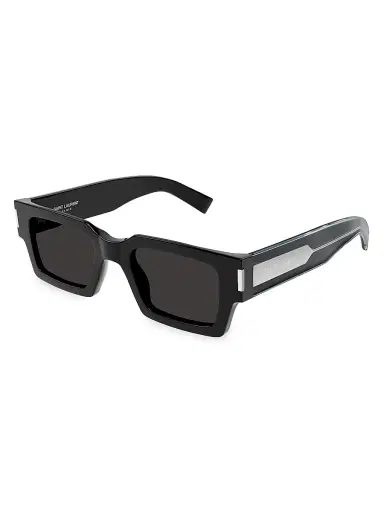 Saint Laurent Men's Naked Wirecore 50MM Rectangular Acetate Sunglasses - Black | Thumbnail 1 Saint Laurent Men's Naked Wirecore 50MM Rectangular Acetate Sunglasses - Black | Thumbnail 1