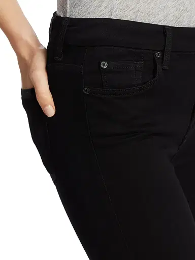 7 For All Mankind Women's The High-Rise Skinny Slim Illusion Jeans - Black Rinse | Thumbnail 6