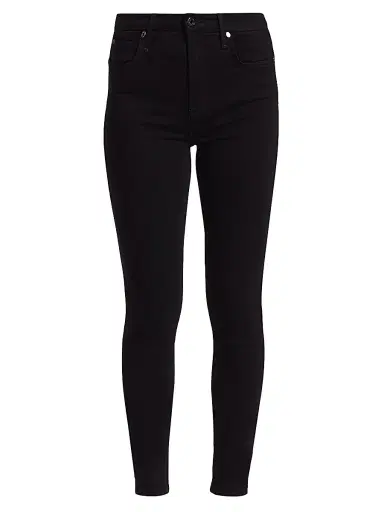 7 For All Mankind Women's The High-Rise Skinny Slim Illusion Jeans - Black Rinse | Thumbnail 1