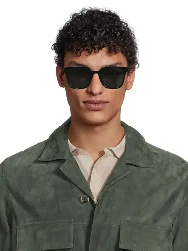 Gucci Men's Minimal 56MM Round Injection Sunglasses - Black | Thumbnail 3