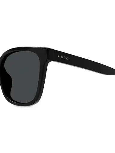 Gucci Men's Minimal 56MM Round Injection Sunglasses - Black | Thumbnail 5