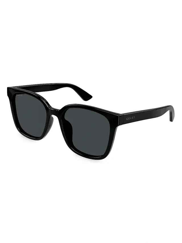 Gucci Men's Minimal 56MM Round Injection Sunglasses - Black