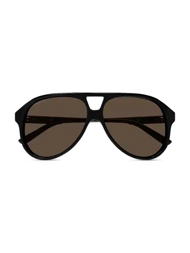 Gucci Men's Archive Details 59MM Acetate Web Pilot Sunglasses - Black | Thumbnail 2