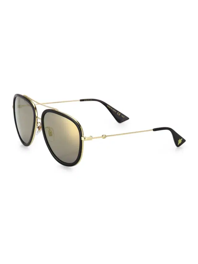 Men's 57MM Pilot Sunglasses - Gold