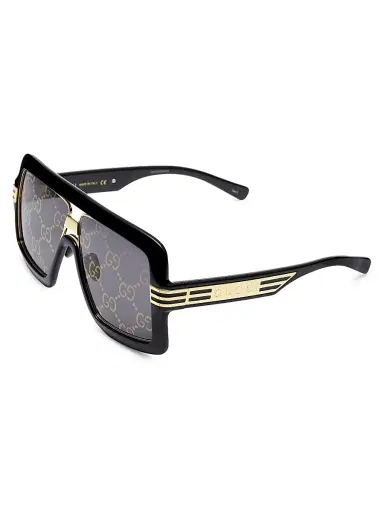 Gucci Men's 60MM Injection Mask Sunglasses - Black | Thumbnail 1 Gucci Men's 60MM Injection Mask Sunglasses - Black | Thumbnail 1