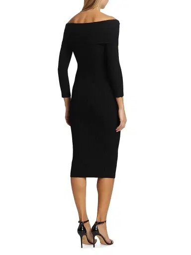 Veronica Beard Women's Soraya Off-The-Shoulder Body-Con Dress - Black | Thumbnail 5