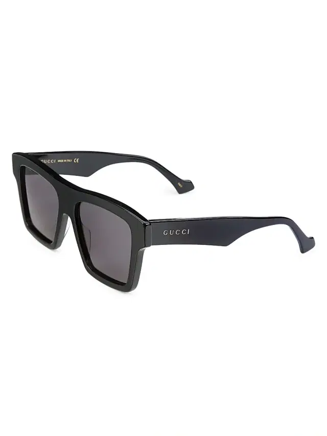 Men's 55MM Square Sunglasses - Black Grey Men's 55MM Square Sunglasses - Black Grey