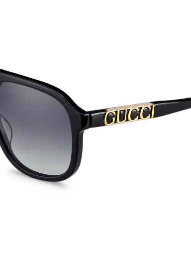 Gucci Men's Sign 58MM Pilot Sunglasses - Black | Thumbnail 3