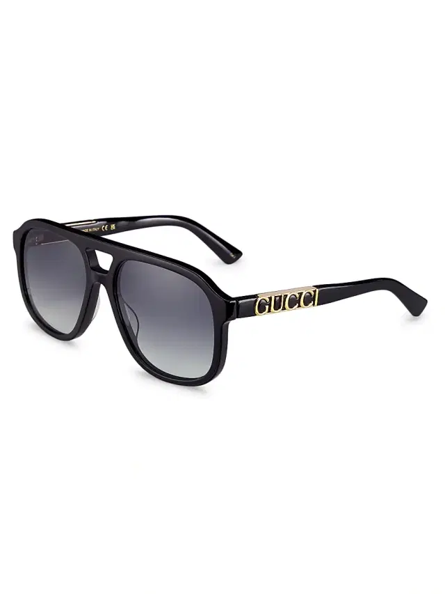 Men's Sign 58MM Pilot Sunglasses - Black