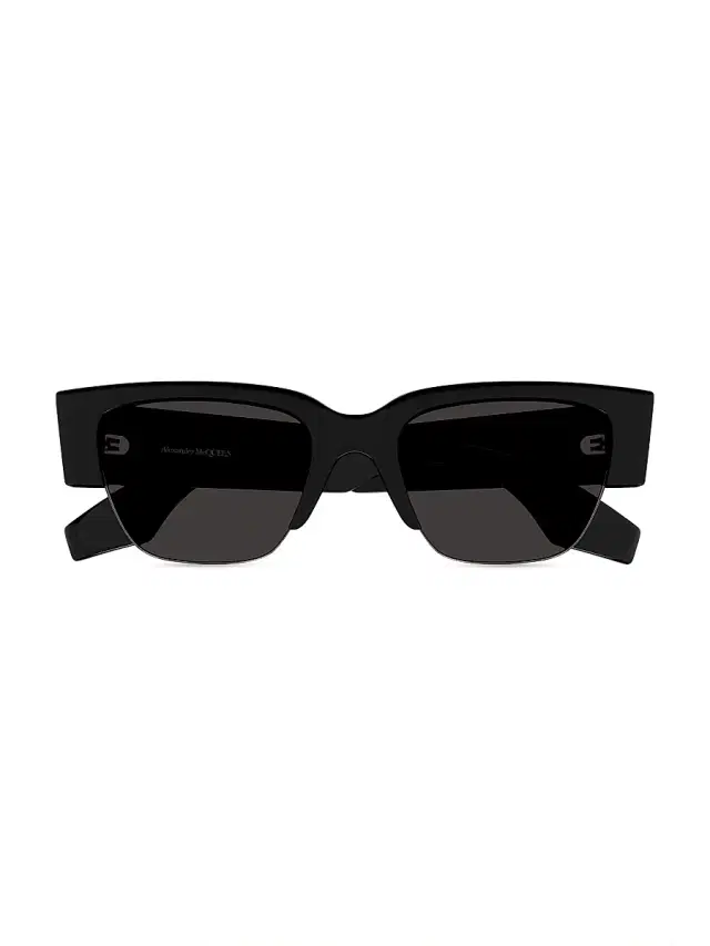 McQueen Men's Graffiti 54MM Mirrored Acetate Sunglasses - Black