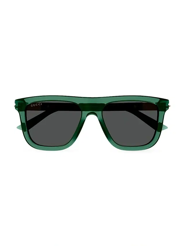 Men's Web Ingot GG1502S 54MM Square Sunglasses - Translucent Green Grey