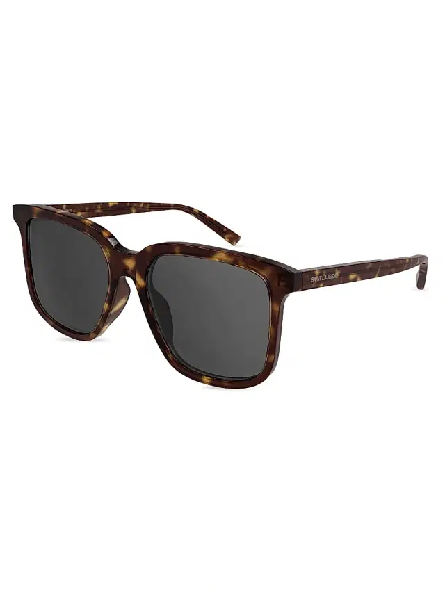 Men's Acetate 56MM Square Sunglasses - Havana