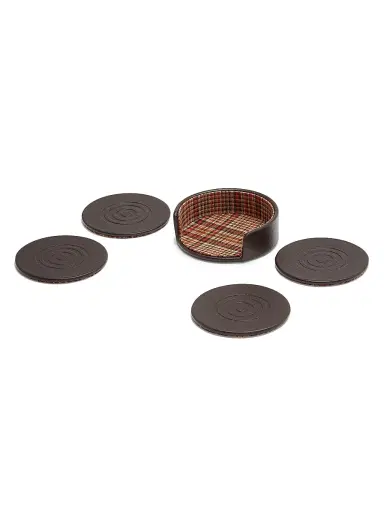 Wolf WM Brown X  4-Piece Coasters & Case Set - Brown | Thumbnail 2