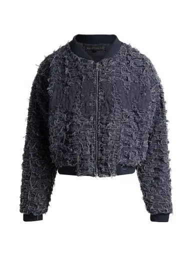 Who Decides War Men's Husk Distressed Cotton Bomber Jacket - Indigo - Size XXXL | Thumbnail 1 Who Decides War Men's Husk Distressed Cotton Bomber Jacket - Indigo - Size XXXL | Thumbnail 1