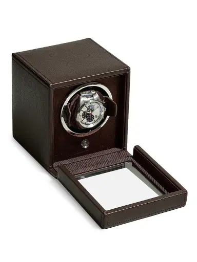 Wolf Cub Watch Winder With Cover - Brown | Thumbnail 2