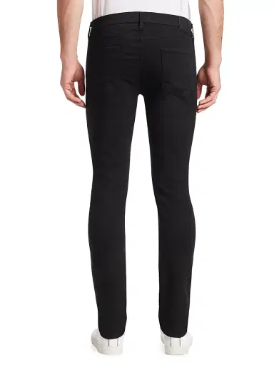 PAIGE Lennox Stretch Slim-Fit Jeans - Black Shadow - Size 40 | Thumbnail 5