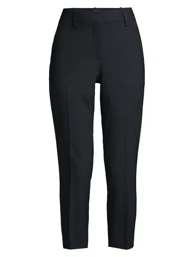 Theory Women's Treeca Skinny-Leg Cropped Classic Suiting Pants - Deep Navy | Thumbnail 1 Theory Women's Treeca Skinny-Leg Cropped Classic Suiting Pants - Deep Navy | Thumbnail 1