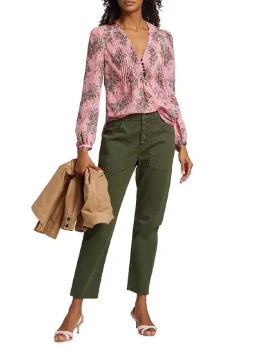 Veronica Beard Women's Arya Cargo Straight-Leg Pants - Army Green - Size 32 | Thumbnail 2 Veronica Beard Women's Arya Cargo Straight-Leg Pants - Army Green - Size 32 | Thumbnail 2