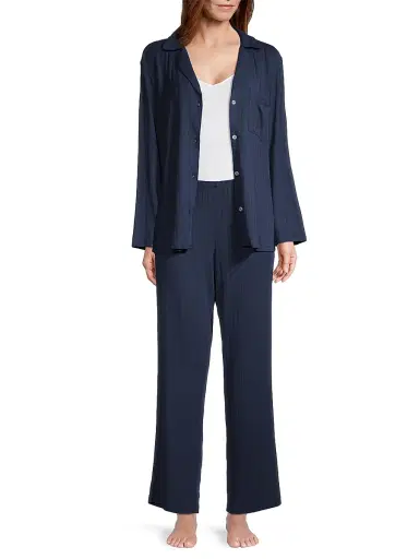 Eberjey Women's Gisele Rib The Long PJ Set | Thumbnail 2