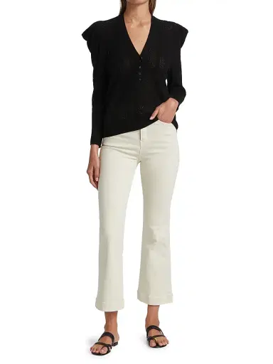 Veronica Beard Women's Carson High-Rise Ankle Flare Jeans - Ecru - Size 32 | Thumbnail 2