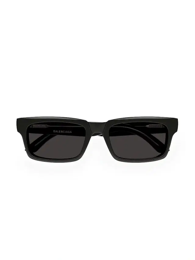 Balenciaga Men's Weekend 55MM Rectangular Sunglasses - Grey Dark Grey