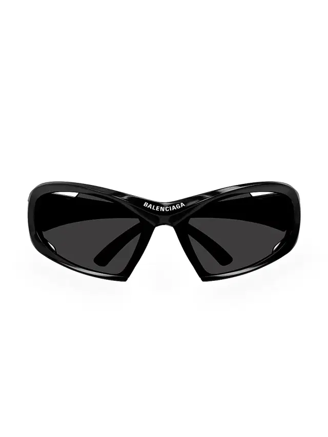 Men's Dynamo 78MM Geometric Sunglasses - Black Dark Grey