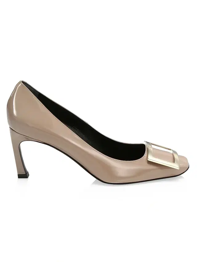 Roger Vivier Women's Belle Vivier Trompette 70MM Patent Leather Pumps - Cement