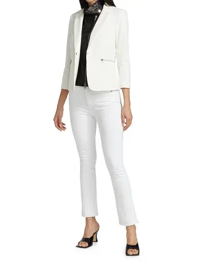 Veronica Beard Women's Moto Leather Dickey - Black | Thumbnail 2