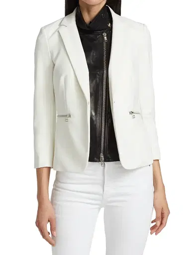 Veronica Beard Women's Moto Leather Dickey - Black | Thumbnail 3