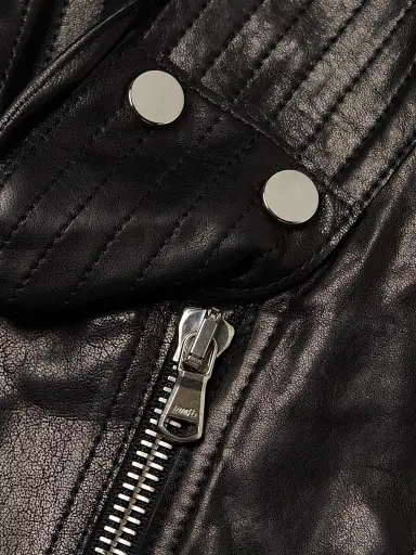 Veronica Beard Women's Moto Leather Dickey - Black | Thumbnail 7