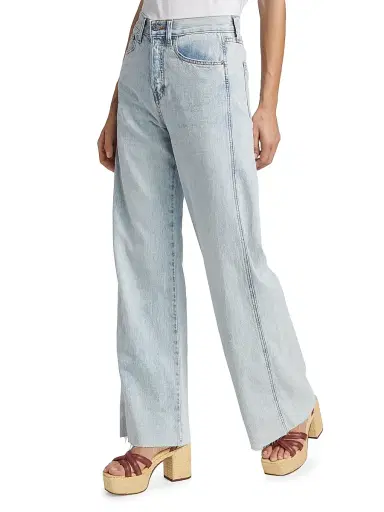 Veronica Beard Women's Taylor High-Rise Stretch Wide-Leg Jeans | Thumbnail 4 Veronica Beard Women's Taylor High-Rise Stretch Wide-Leg Jeans | Thumbnail 4