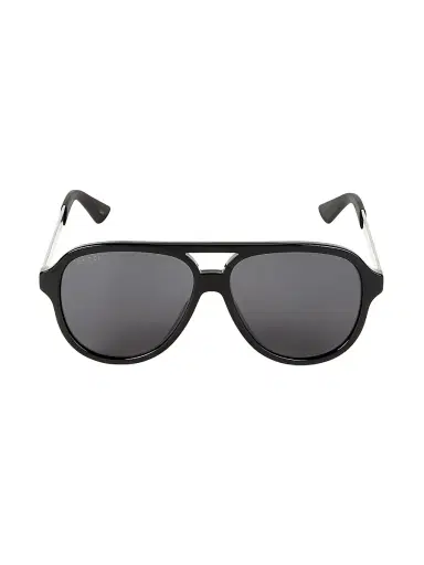 Gucci Men's 59MM Aviator Sunglasses - Black | Thumbnail 2 Gucci Men's 59MM Aviator Sunglasses - Black | Thumbnail 2