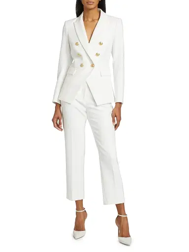Veronica Beard Women's Renzo Straight-Leg Ankle-Crop Pants - Off White Gold - Size 18 | Thumbnail 2 Veronica Beard Women's Renzo Straight-Leg Ankle-Crop Pants - Off White Gold - Size 18 | Thumbnail 2