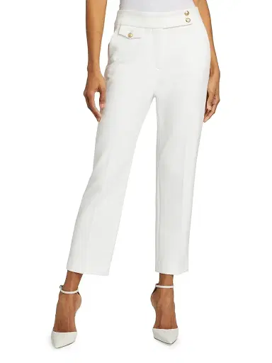 Veronica Beard Women's Renzo Straight-Leg Ankle-Crop Pants - Off White Gold - Size 18 | Thumbnail 3 Veronica Beard Women's Renzo Straight-Leg Ankle-Crop Pants - Off White Gold - Size 18 | Thumbnail 3
