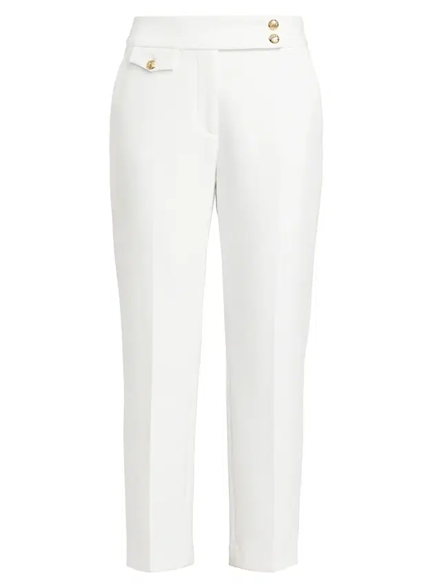 Women's Renzo Straight-Leg Ankle-Crop Pants - Off White Gold