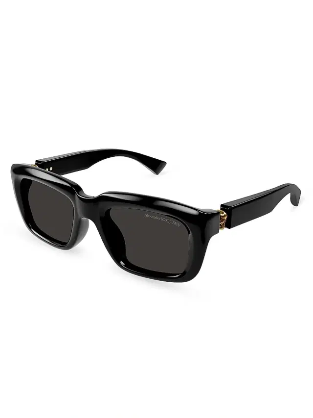 McQueen Men's Floating Skull 54MM Square Sunglasses - Black