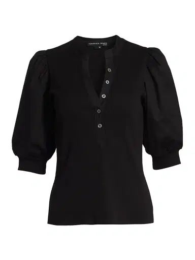 Veronica Beard Women's Coralee Puff-Sleeve Top | Thumbnail 1 Veronica Beard Women's Coralee Puff-Sleeve Top | Thumbnail 1