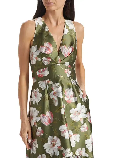 SACHIN BABI Women's Rori Floral Satin Gown - Moss Magnolia | Thumbnail 6 SACHIN BABI Women's Rori Floral Satin Gown - Moss Magnolia | Thumbnail 6