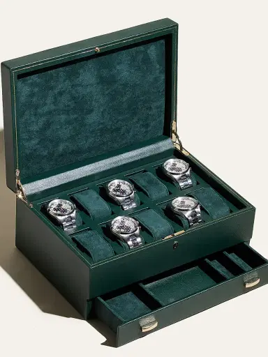 Wolf British Racing Green 10-Piece With Drawer Watch Box | Thumbnail 8 Wolf British Racing Green 10-Piece With Drawer Watch Box | Thumbnail 8