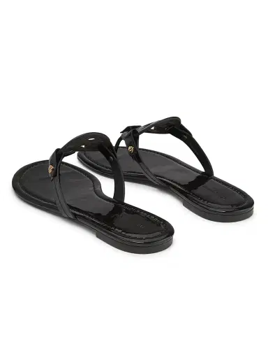 Tory Burch Women's Miller Patent Leather Thong Sandals - Black - Size 12 | Thumbnail 3