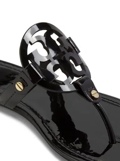 Tory Burch Women's Miller Patent Leather Thong Sandals - Black - Size 12 | Thumbnail 5