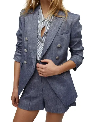 Veronica Beard Women's Miller Dickey Jacket - Blue Melange - Size 16 | Thumbnail 3