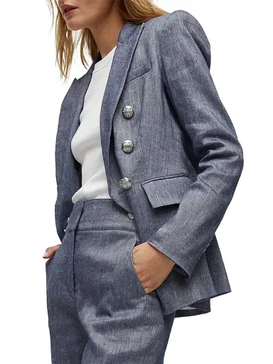Veronica Beard Women's Miller Dickey Jacket - Blue Melange - Size 16 | Thumbnail 4